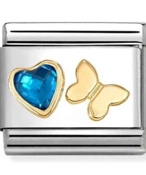 Charms NOMINATION 18K Niebieska cyrkonia z motylkiem Gold.jpg